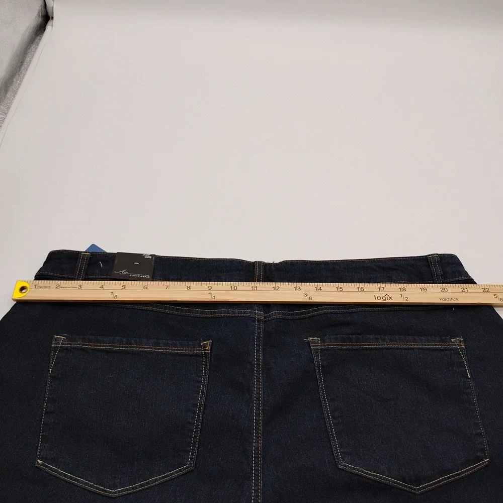 A3 Denim Womens Plus Size 22W Dark Wash Capri Jeans Cropped DN1W3180C6W NEW - Picture 14 of 16